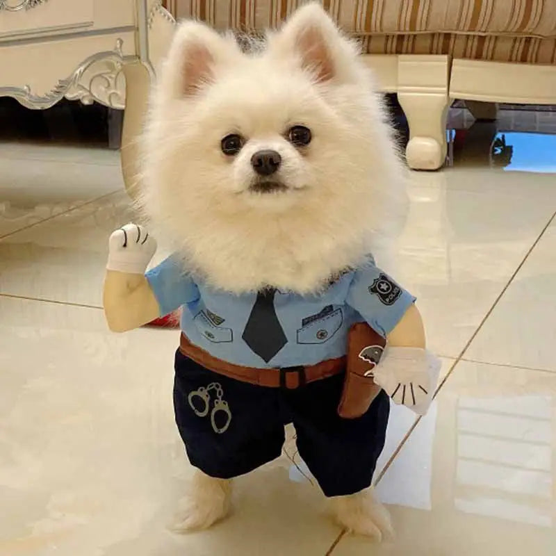 Funny Pet Upright Clothes - Traffic police uniform / S