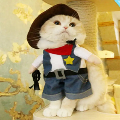 Funny Pet Upright Clothes - Western denim / S
