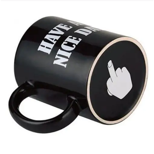 Have a Nice Day Coffee Mug Middle Finger Funny Cup - Black