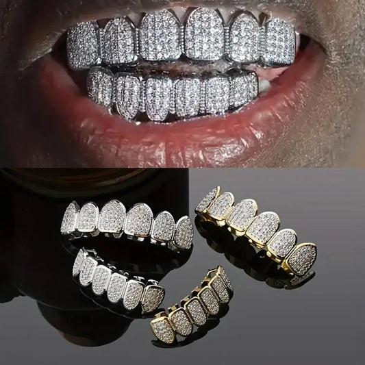 Hip hop braces with copper zircon micro inlaid with real