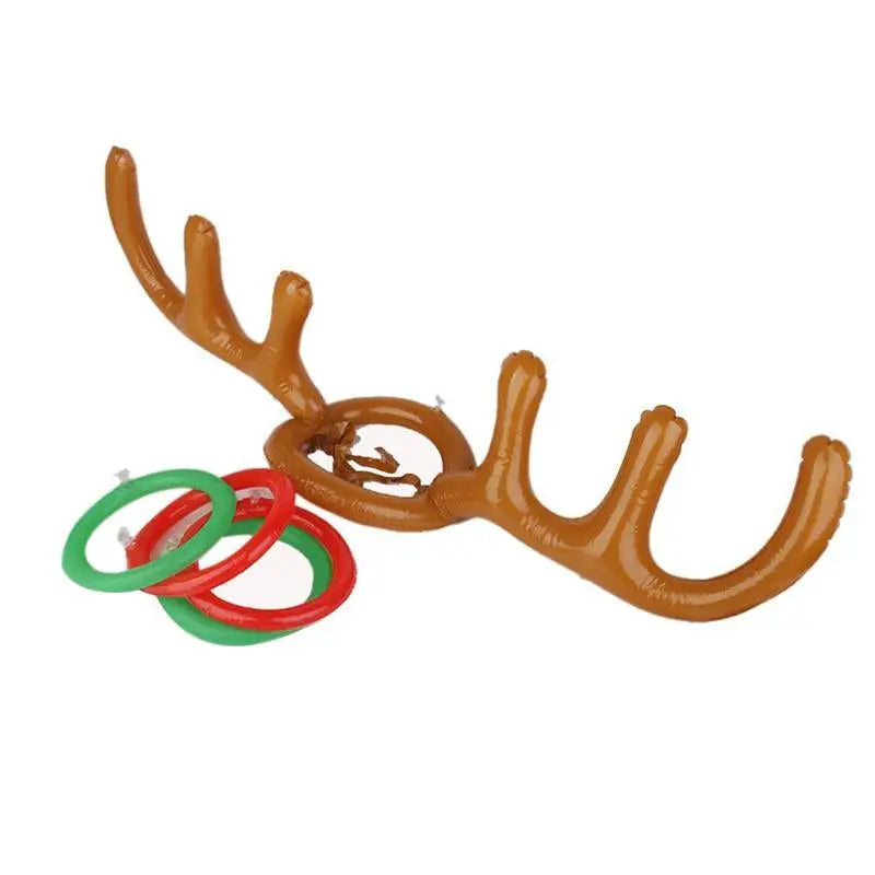 Inflatable Santa Funny Reindeer Antler Hat Ring Toss