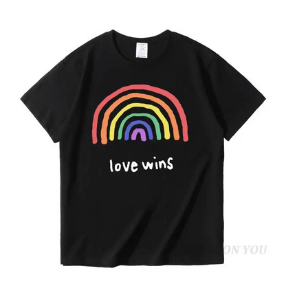 Men’s Pride Lgbt Gay Love Lesbian Rainbow Cotton T Shirts