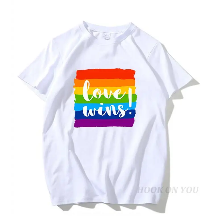 Men’s Pride Lgbt Gay Love Lesbian Rainbow Cotton T Shirts