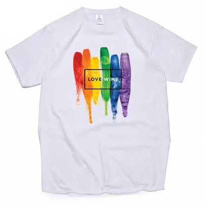 Men’s Pride Lgbt Gay Love Lesbian Rainbow Cotton T Shirts