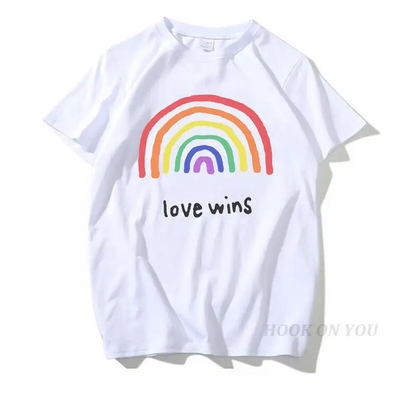 Men’s Pride Lgbt Gay Love Lesbian Rainbow Cotton T Shirts