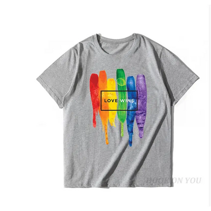 Men’s Pride Lgbt Gay Love Lesbian Rainbow Cotton T Shirts