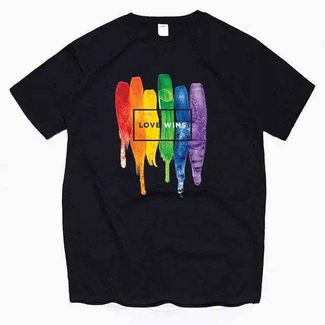 Men’s Pride Lgbt Gay Love Lesbian Rainbow Cotton T Shirts