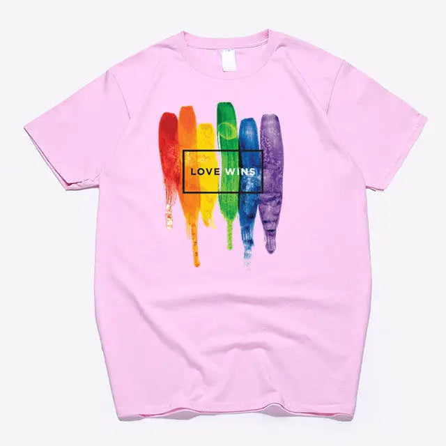 Men’s Pride Lgbt Gay Love Lesbian Rainbow Cotton T Shirts