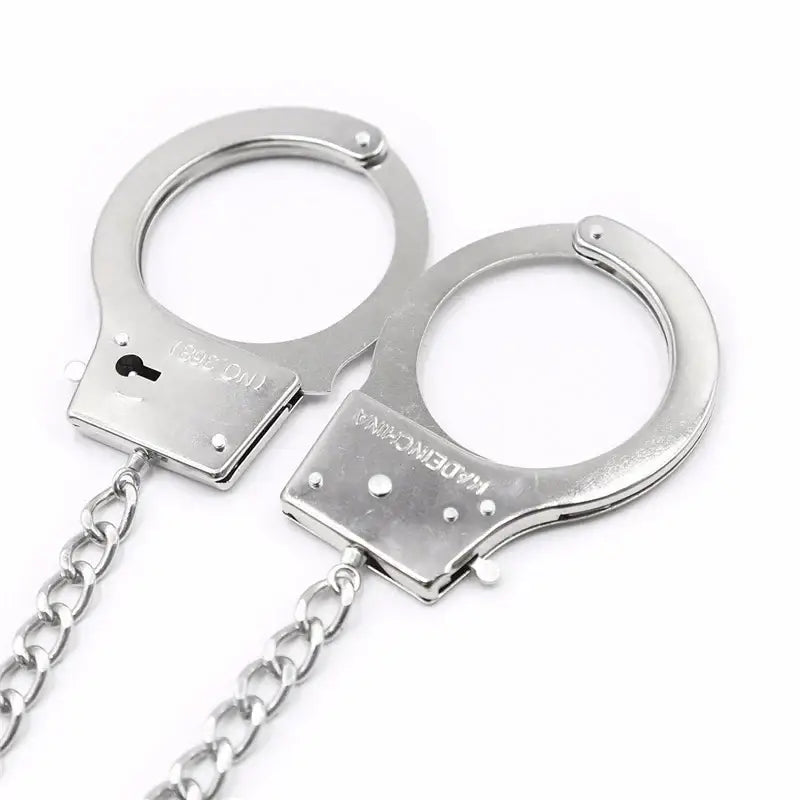 Metal Bondage Handcuffs with Anal Plug – Adjustable