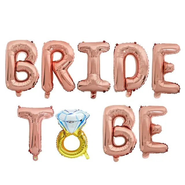 Rose Gold Bride To Be Letter Foil Balloons Paper Banner