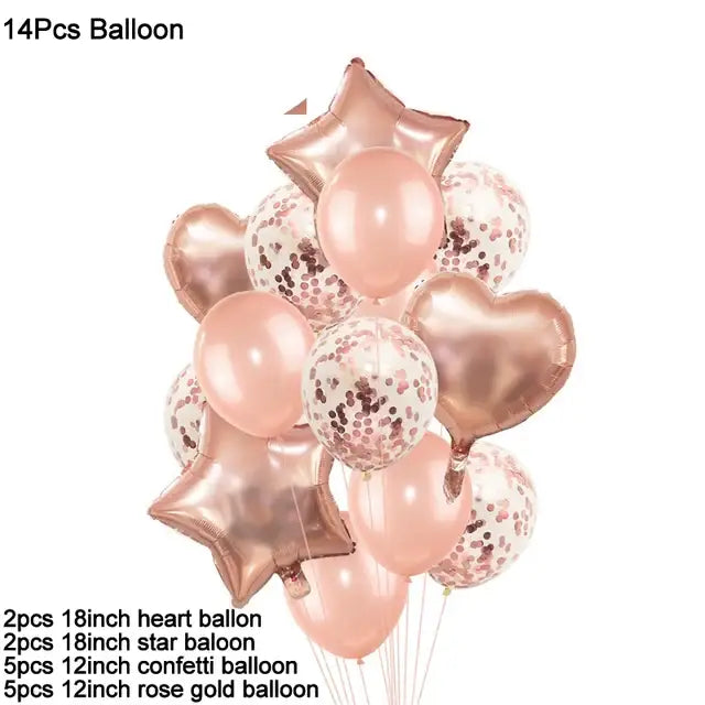 Rose Gold Bride To Be Letter Foil Balloons Paper Banner