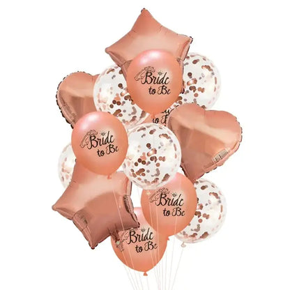 Rose Gold Bride To Be Letter Foil Balloons Paper Banner