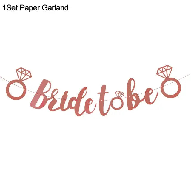 Rose Gold Bride To Be Letter Foil Balloons Paper Banner
