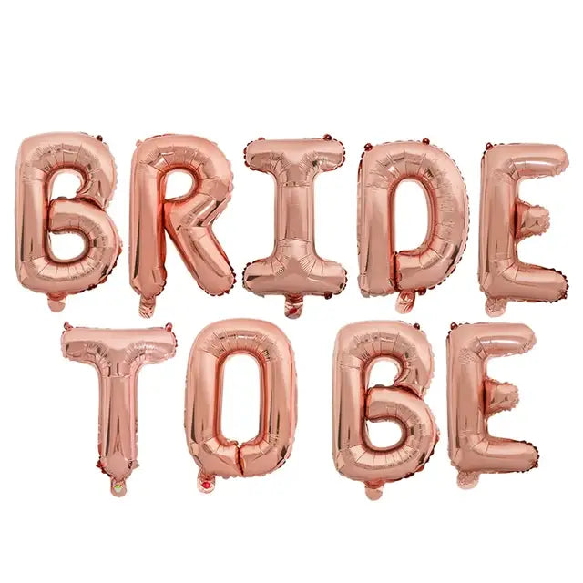 Rose Gold Bride To Be Letter Foil Balloons Paper Banner