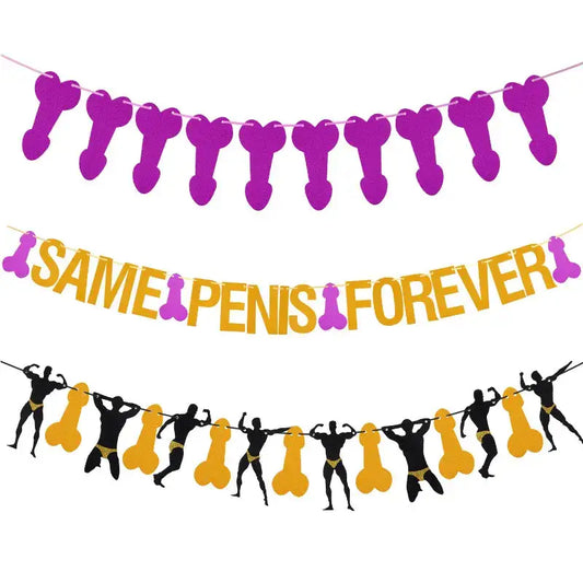 SAME PENIS FOREVER Banner Hen Party Garland Bachelorette