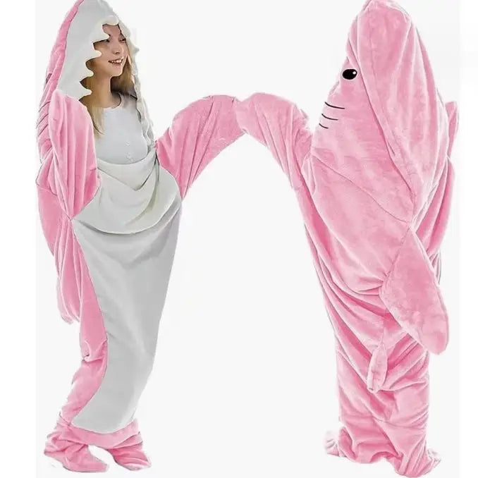 Shark Sleeping Bag Pajamas - Pink / S