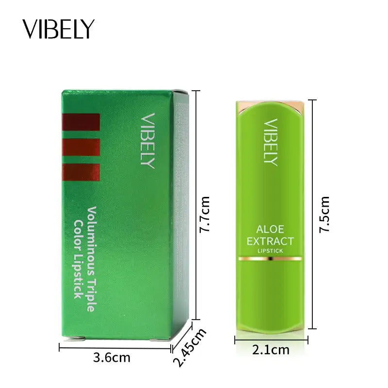 VIBELY Three-color lipstick for richness moisturizing