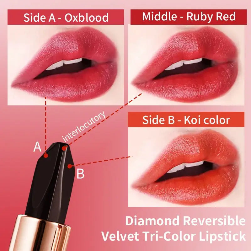 VIBELY Three-color lipstick for richness moisturizing