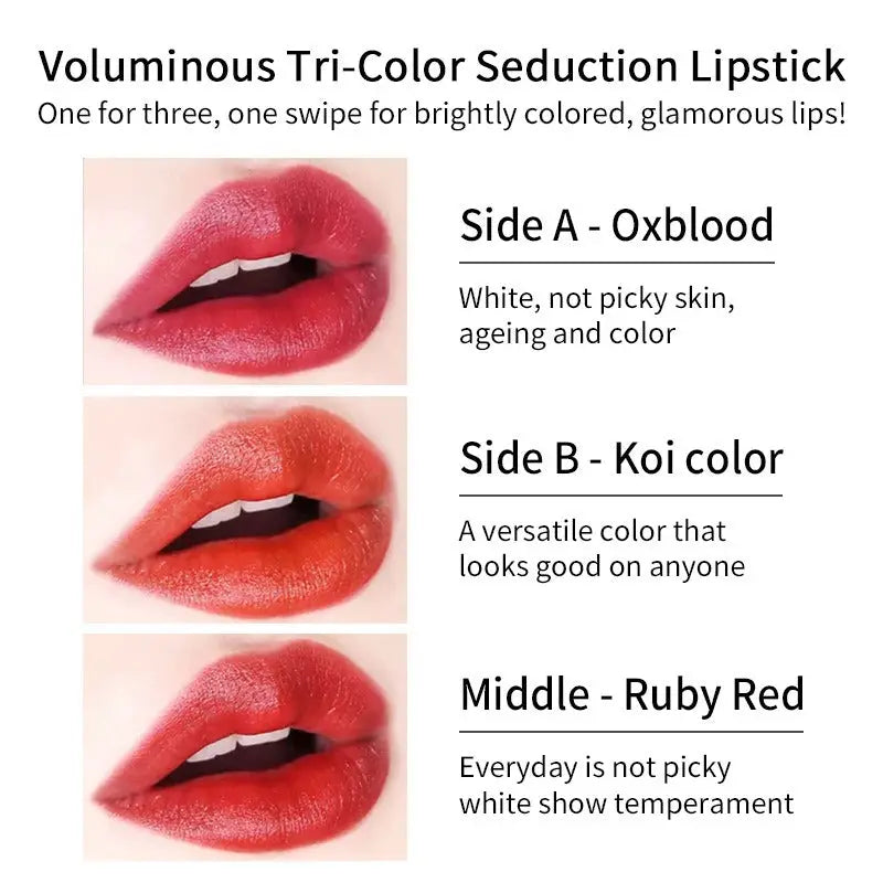 VIBELY Three-color lipstick for richness moisturizing