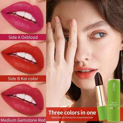 VIBELY Three-color lipstick for richness moisturizing