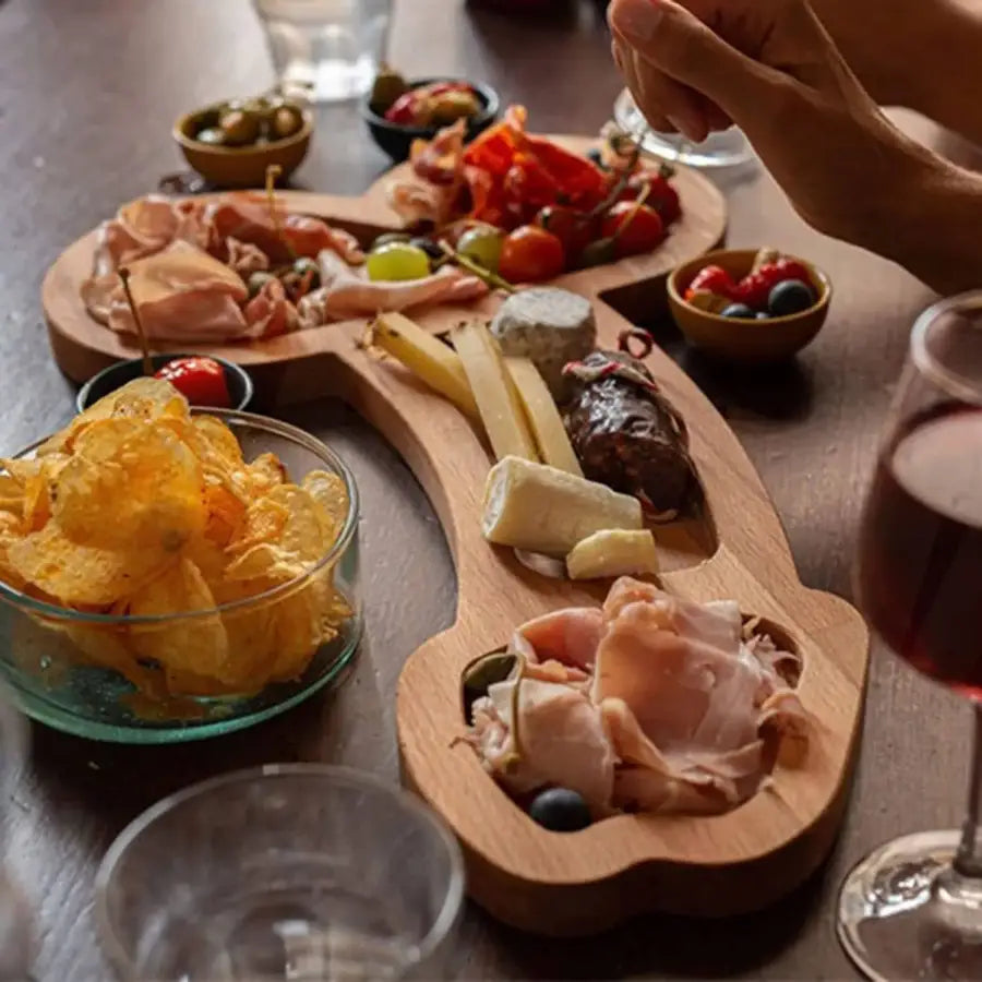 Wooden Aperitif Board Dinner Fruit Cheese Plate Home